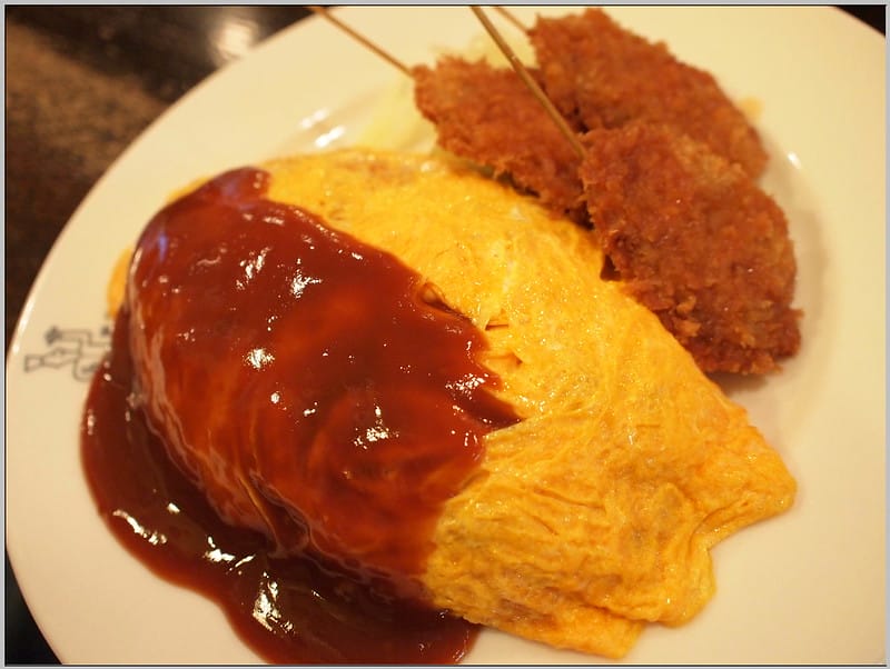 10 大阪 明治軒 蛋包飯+炸牛肉串