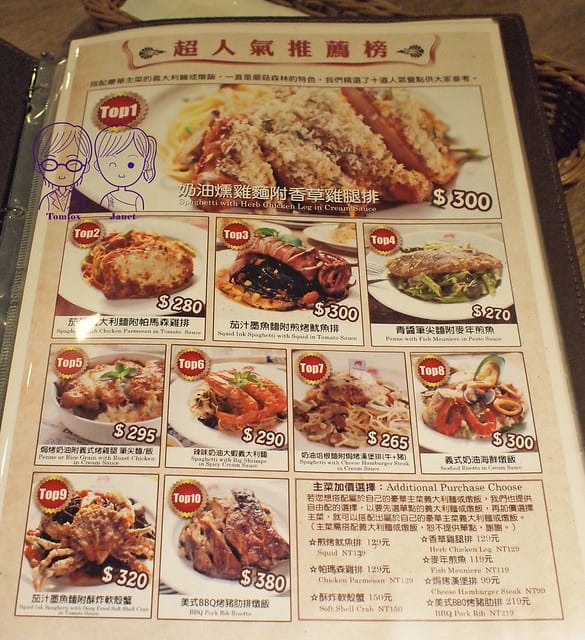 12 蘑菇森林 menu 超人氣推薦榜Top10