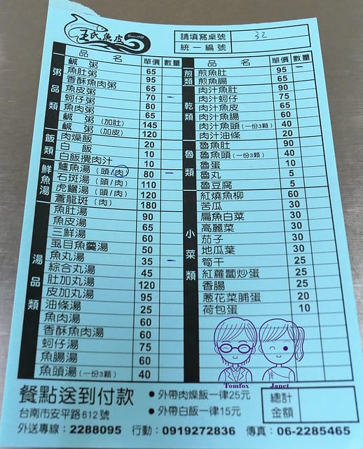 14 王氏魚皮店 menu