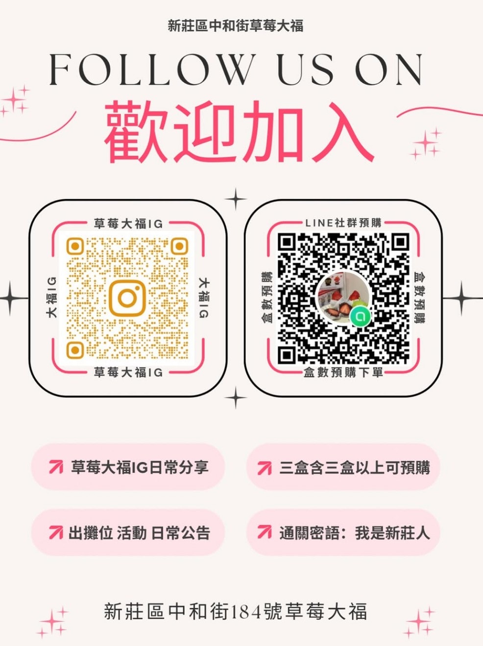 新莊中和街草莓大福｜草莓季限定！低調排隊攤位，苗栗直送、有清洗過的新鮮草莓